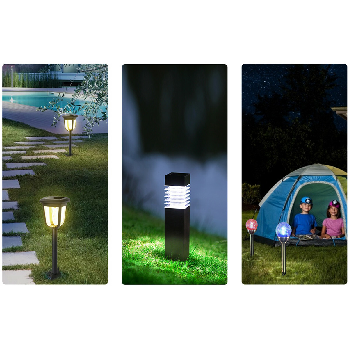 LED Priklamp met Zonne-energie - Aigi Nina - 0.06W - Warm Wit 3000K - Mat Zwart - Kunststof