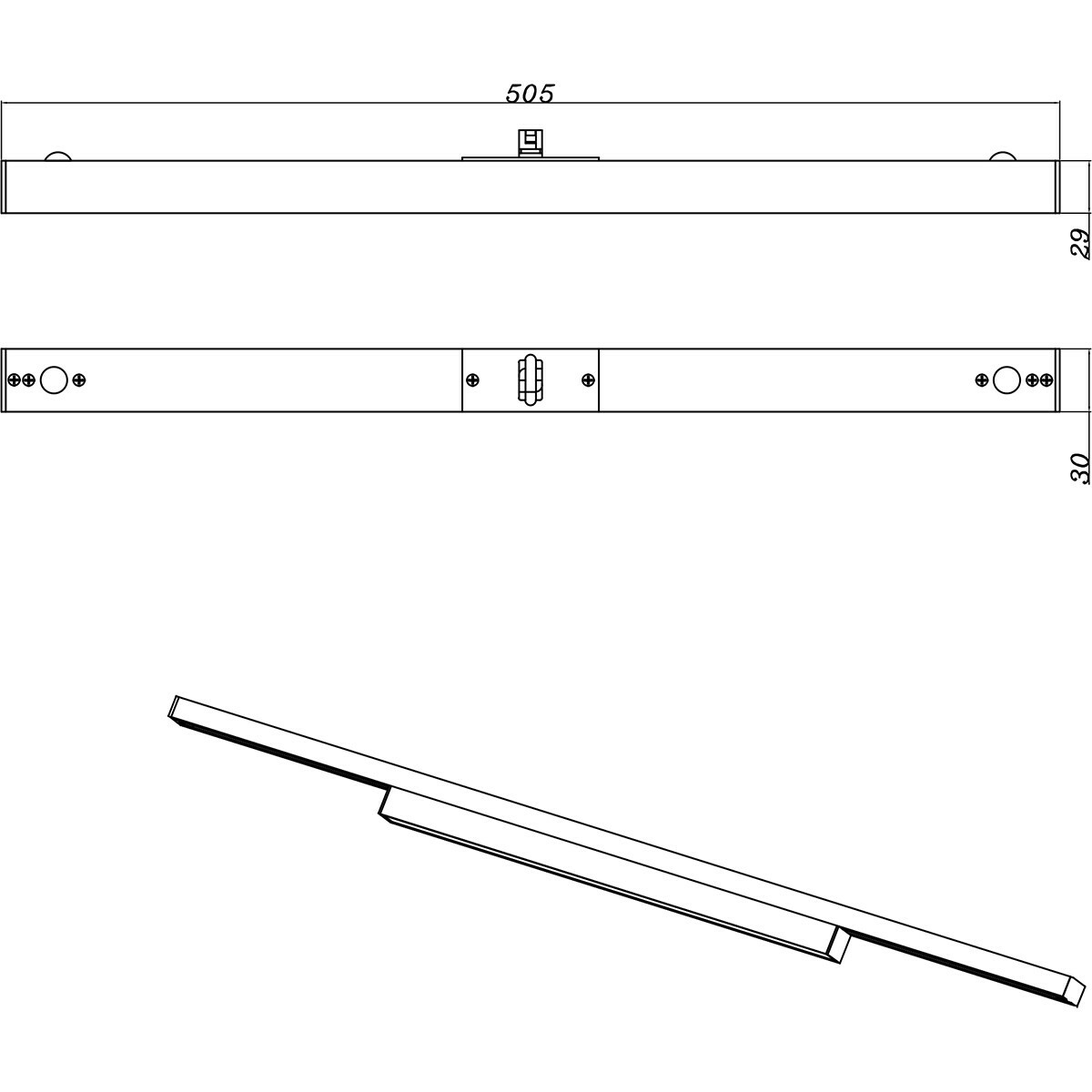 LED Railverlichting - Balk - Trion Dual Pany - 2 Fase - 6W - Warm Wit 3000K - Dimbaar - Mat Titaan - Kunststof