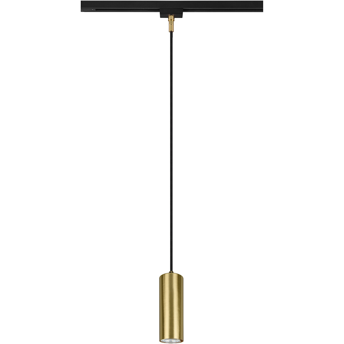 LED Railverlichting - Hanglamp - Trion Dual Monla - 2 Fase - GU10 Fitting - Rond - Mat Goud - Aluminium