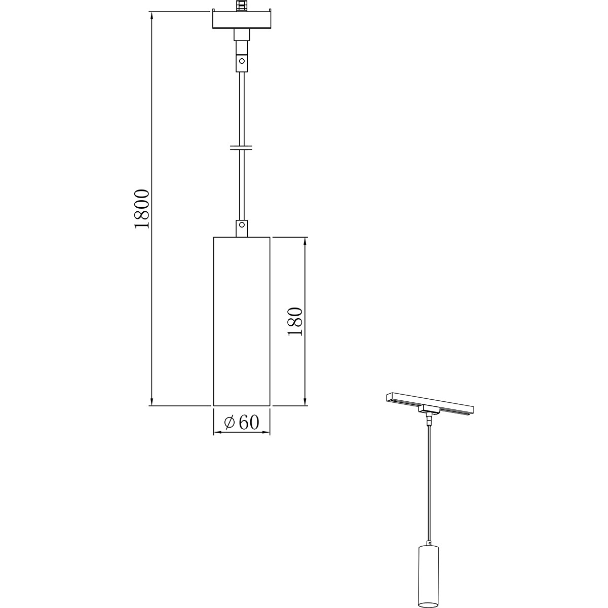 LED Railverlichting - Hanglamp - Trion Dual Monla - 2 Fase - GU10 Fitting - Rond - Mat Goud - Aluminium