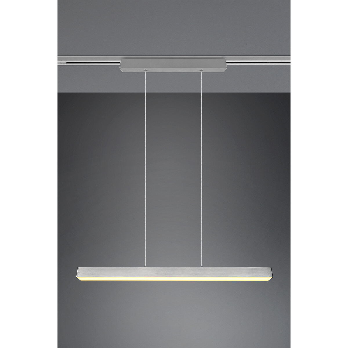 LED Railverlichting - Hanglamp - Trion Dual Parola Up and Down - 2 Fase - 29W - Warm Wit 3000K - Dimbaar - Rechthoek - Mat Nikkel - Aluminium