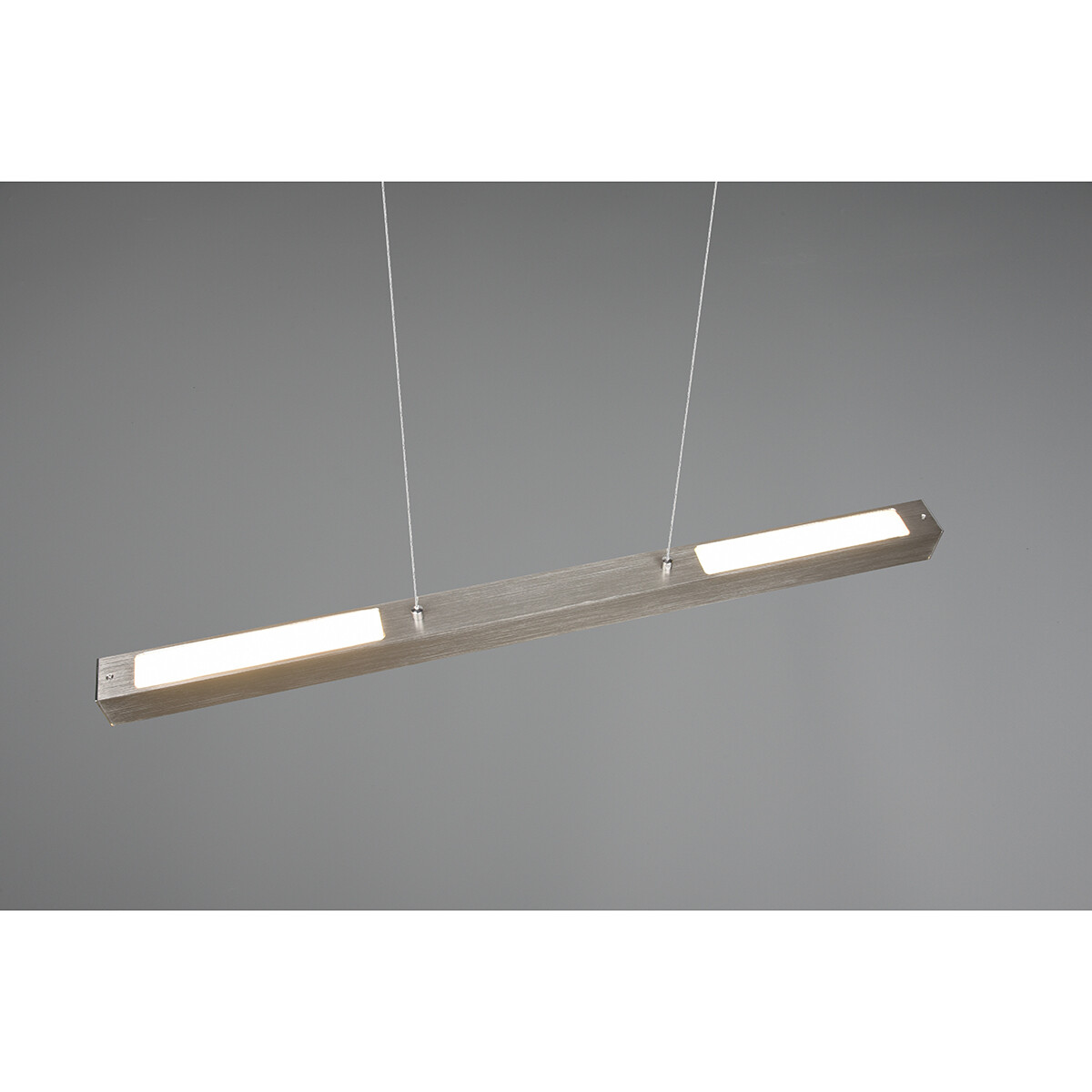 LED Railverlichting - Hanglamp - Trion Dual Parola Up and Down - 2 Fase - 29W - Warm Wit 3000K - Dimbaar - Rechthoek - Mat Nikkel - Aluminium