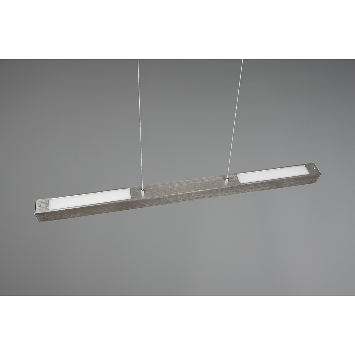 LED Railverlichting - Hanglamp - Trion Dual Parola Up and Down - 2 Fase - 29W - Warm Wit 3000K - Dimbaar - Rechthoek - Mat Nikkel - Aluminium