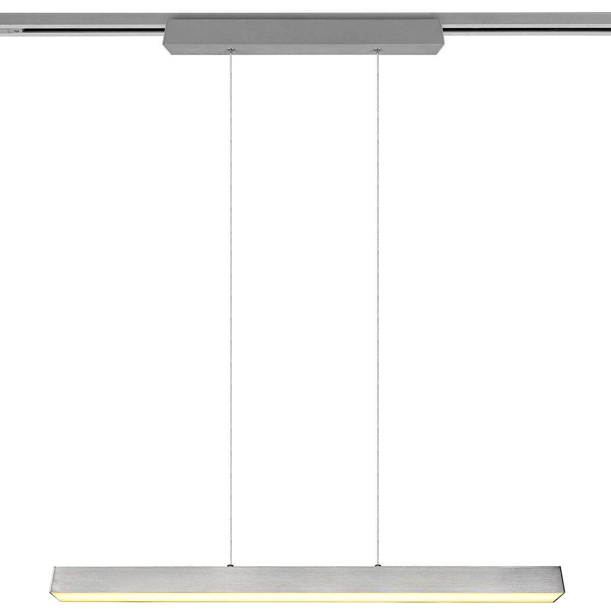 LED Railverlichting - Hanglamp - Trion Dual Parola Up and Down - 2 Fase - 29W - Warm Wit 3000K - Dimbaar - Rechthoek - Mat Nikkel - Aluminium