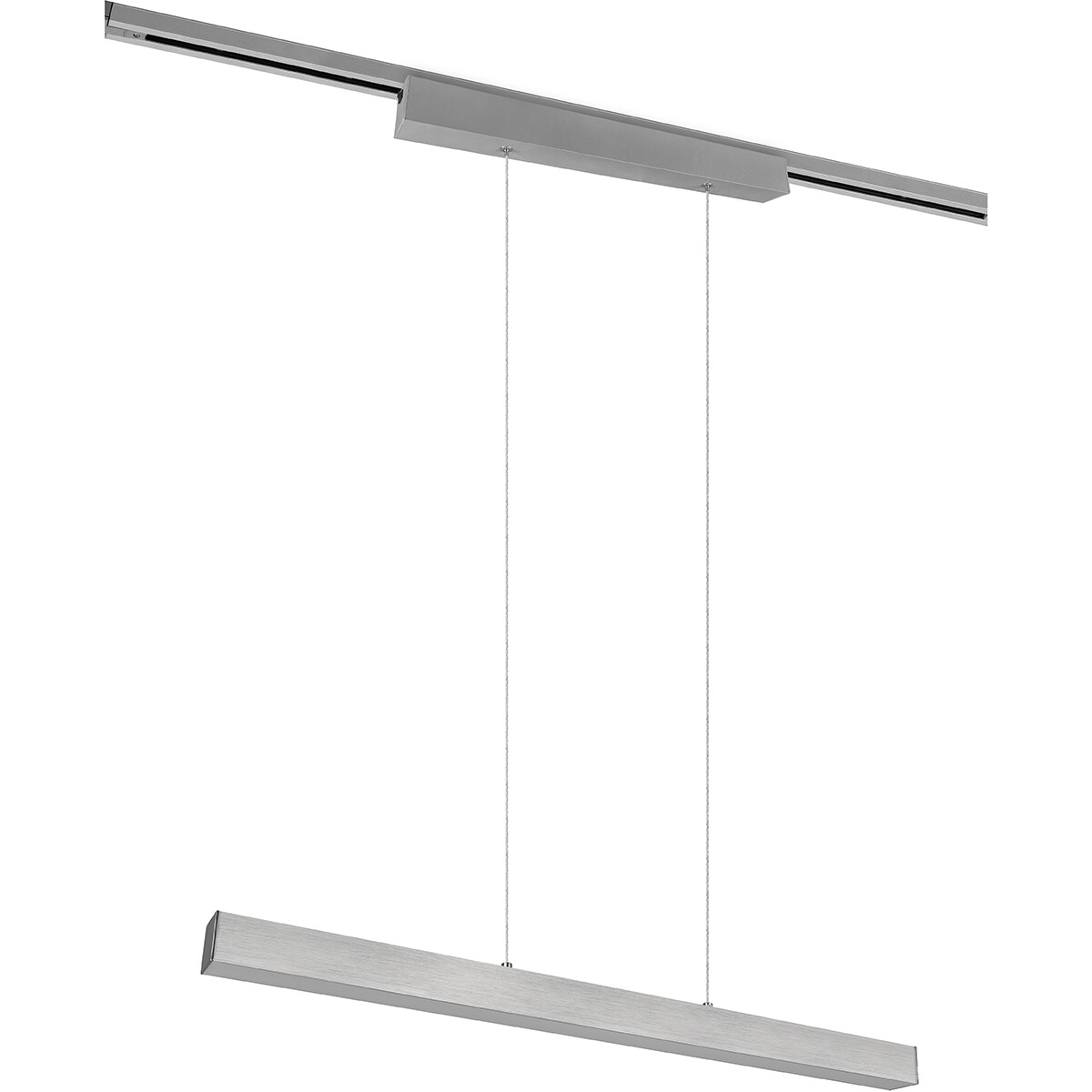 LED Railverlichting - Hanglamp - Trion Dual Parola Up and Down - 2 Fase - 29W - Warm Wit 3000K - Dimbaar - Rechthoek - Mat Nikkel - Aluminium