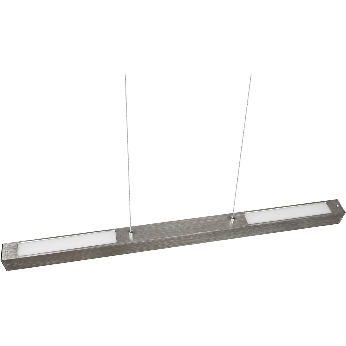 LED Railverlichting - Hanglamp - Trion Dual Parola Up and Down - 2 Fase - 29W - Warm Wit 3000K - Dimbaar - Rechthoek - Mat Nikkel - Aluminium