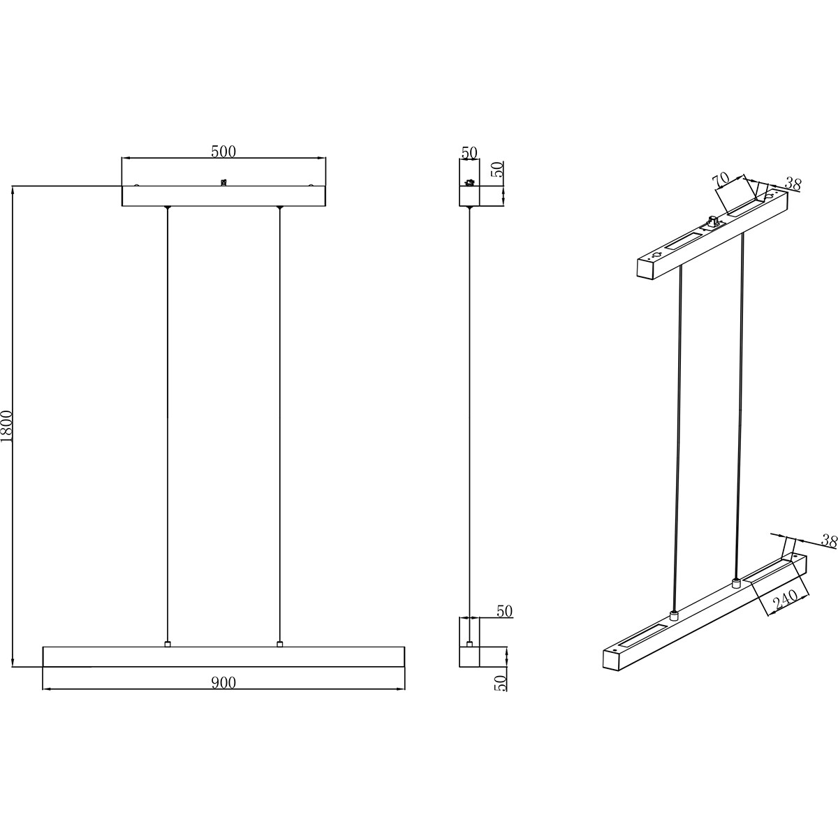 LED Railverlichting - Hanglamp - Trion Dual Parola Up and Down - 2 Fase - 29W - Warm Wit 3000K - Dimbaar - Rechthoek - Mat Nikkel - Aluminium