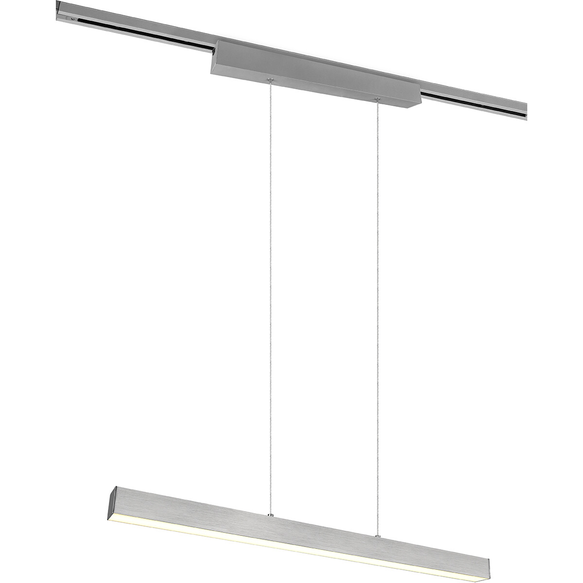 LED Railverlichting - Hanglamp - Trion Dual Parola Up and Down - 2 Fase - 29W - Warm Wit 3000K - Dimbaar - Rechthoek - Mat Nikkel - Aluminium product afbeelding