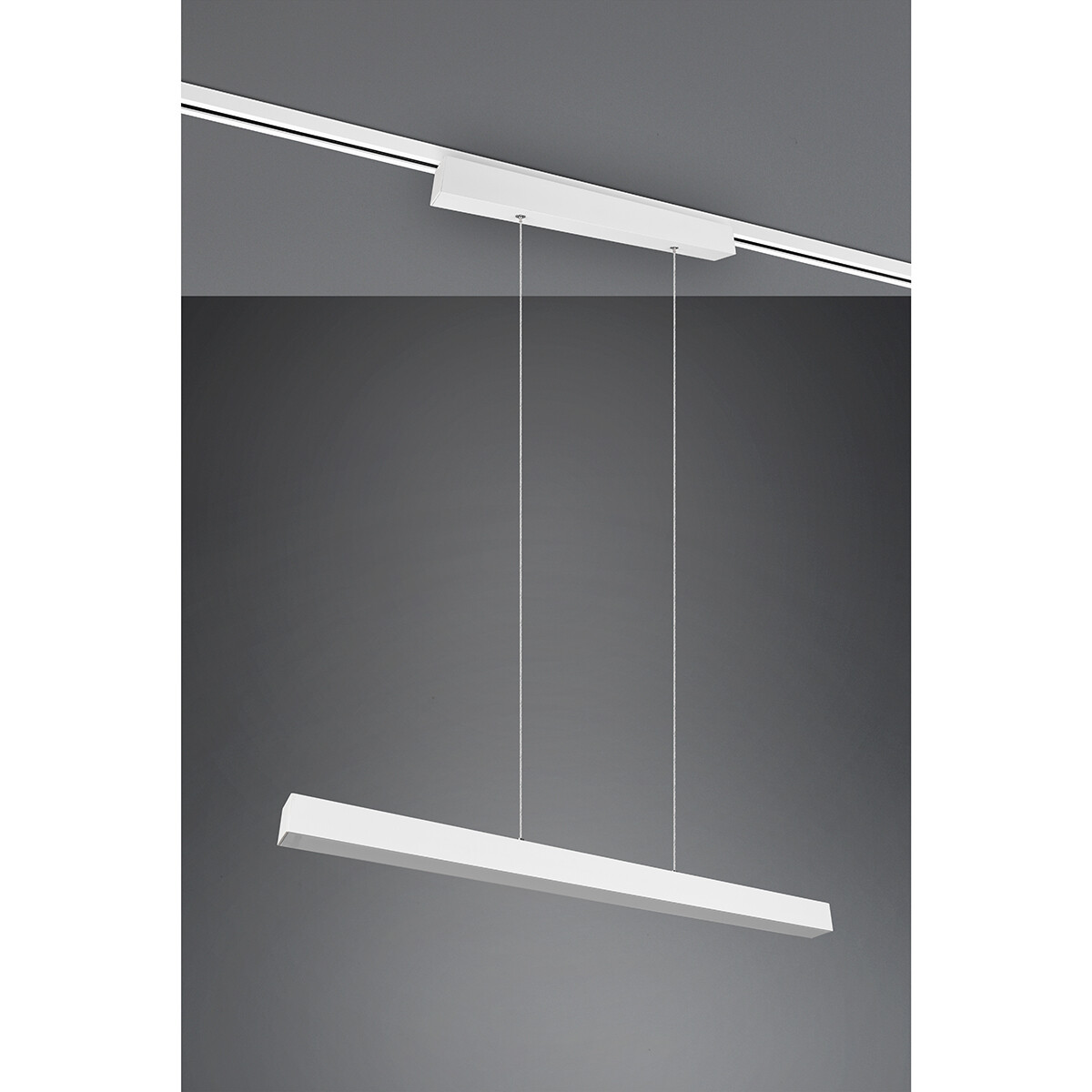 LED Railverlichting - Hanglamp - Trion Dual Parola Up and Down - 2 Fase - 29W - Warm Wit 3000K - Dimbaar - Rechthoek - Mat Wit - Aluminium