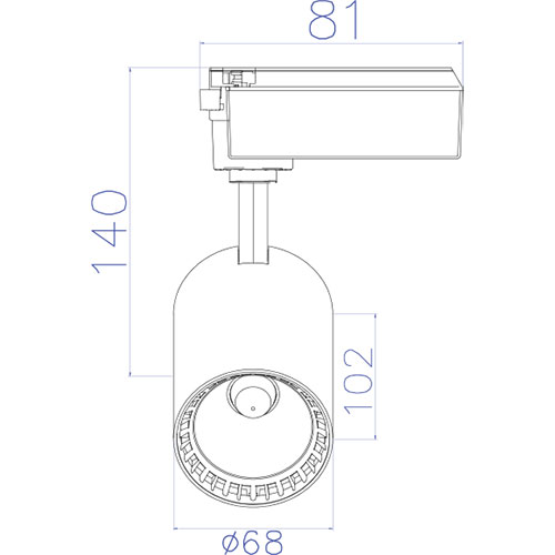 LED Railverlichting - Track Spot - Lion - 10W - 1 Fase - Rond - Natuurlijk Wit 4200K - Mat Zwart - Aluminium