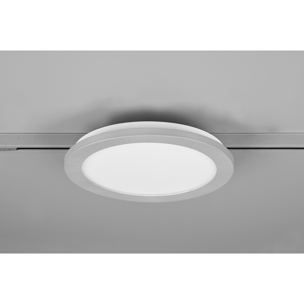 LED Railverlichting - Plafondlamp - Plafondverlichting - Trion Dual Camy - 2 Fase - 13W - Warm Wit 3000K - Dimbaar - Rond - Mat Titaan - Kunststof