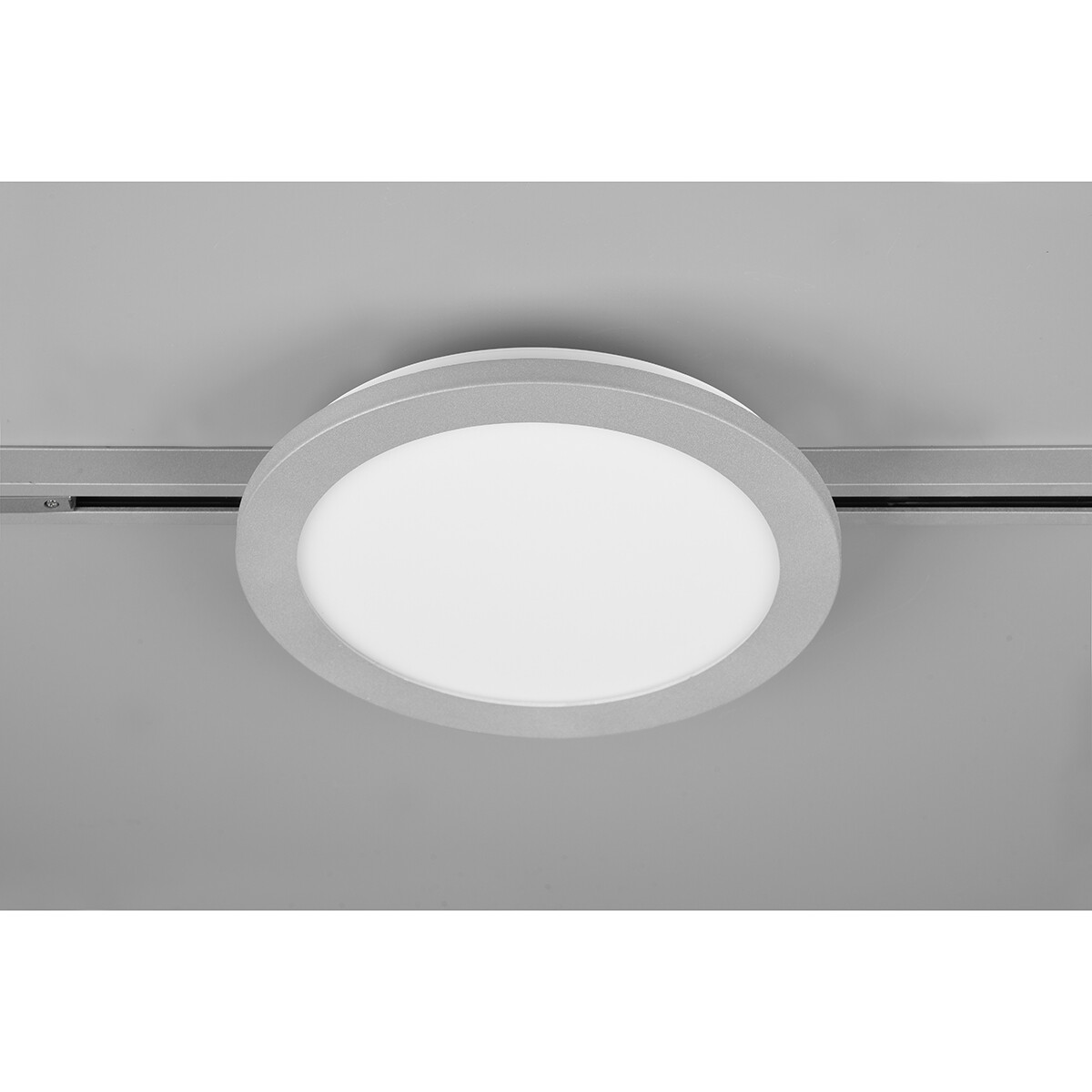 LED Railverlichting - Plafondlamp - Plafondverlichting - Trion Dual Camy - 2 Fase - 13W - Warm Wit 3000K - Dimbaar - Rond - Mat Titaan - Kunststof