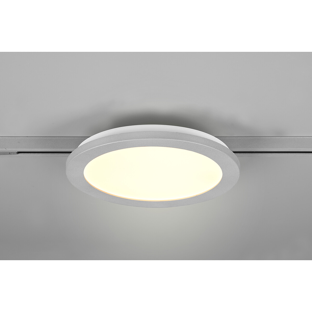 LED Railverlichting - Plafondlamp - Plafondverlichting - Trion Dual Camy - 2 Fase - 13W - Warm Wit 3000K - Dimbaar - Rond - Mat Titaan - Kunststof