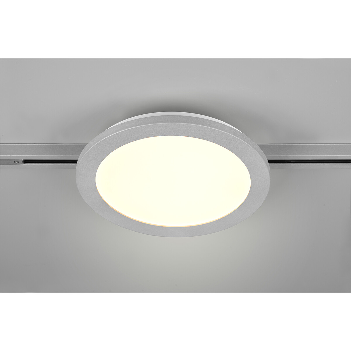 LED Railverlichting - Plafondlamp - Plafondverlichting - Trion Dual Camy - 2 Fase - 13W - Warm Wit 3000K - Dimbaar - Rond - Mat Titaan - Kunststof