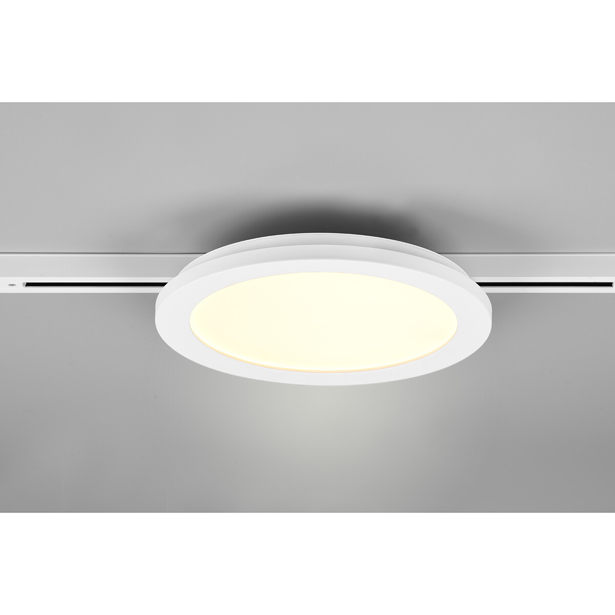 LED Railverlichting - Plafondlamp - Plafondverlichting - Trion Dual Camy - 2 Fase - 13W - Warm Wit 3000K - Dimbaar - Rond - Mat Wit - Kunststof