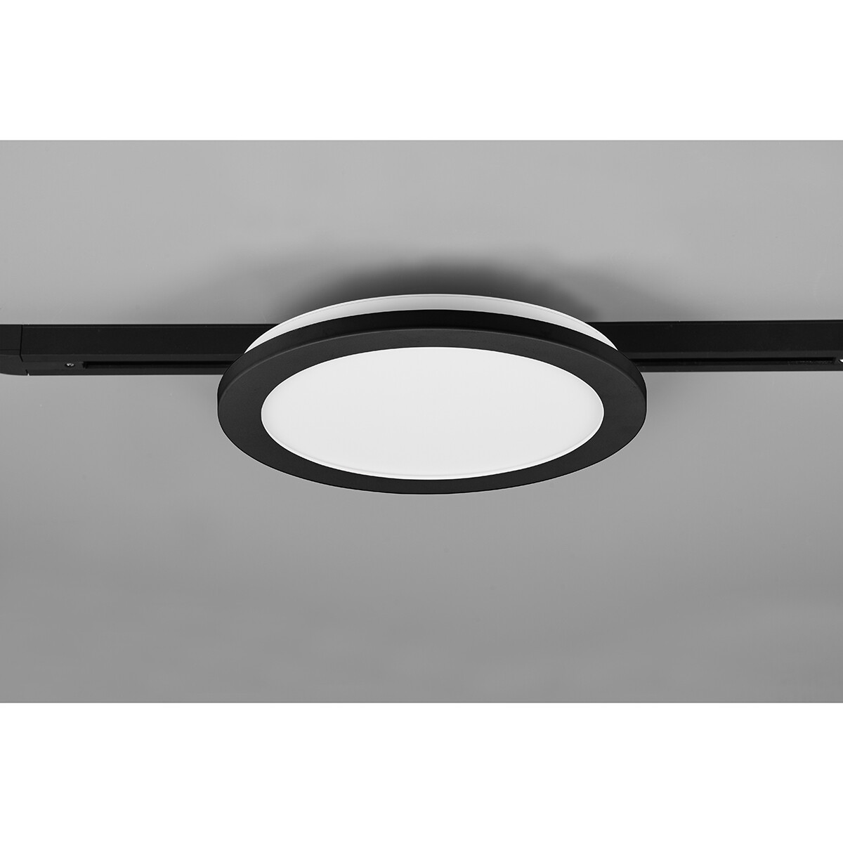 LED Railverlichting - Plafondlamp - Plafondverlichting - Trion Dual Camy - 2 Fase - 13W - Warm Wit 3000K - Dimbaar - Rond - Mat Zwart - Kunststof