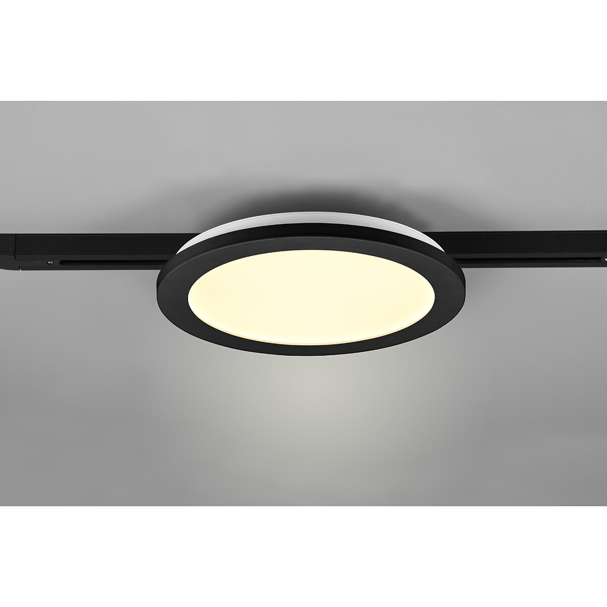 LED Railverlichting - Plafondlamp - Plafondverlichting - Trion Dual Camy - 2 Fase - 13W - Warm Wit 3000K - Dimbaar - Rond - Mat Zwart - Kunststof