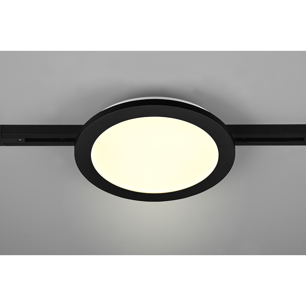 LED Railverlichting - Plafondlamp - Plafondverlichting - Trion Dual Camy - 2 Fase - 13W - Warm Wit 3000K - Dimbaar - Rond - Mat Zwart - Kunststof