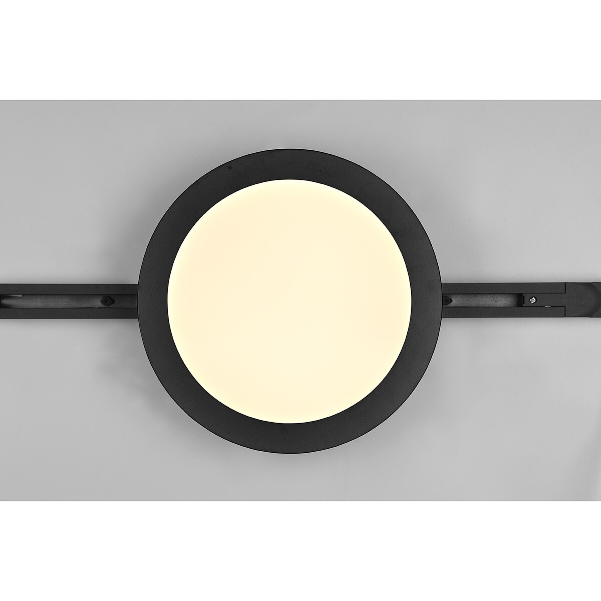 LED Railverlichting - Plafondlamp - Plafondverlichting - Trion Dual Camy - 2 Fase - 13W - Warm Wit 3000K - Dimbaar - Rond - Mat Zwart - Kunststof