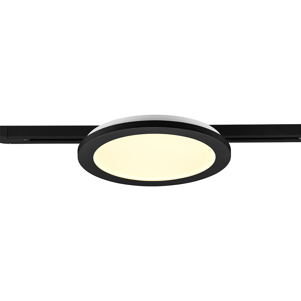 LED Railverlichting - Plafondlamp - Plafondverlichting - Trion Dual Camy - 2 Fase - 13W - Warm Wit 3000K - Dimbaar - Rond - Mat Zwart - Kunststof product afbeelding