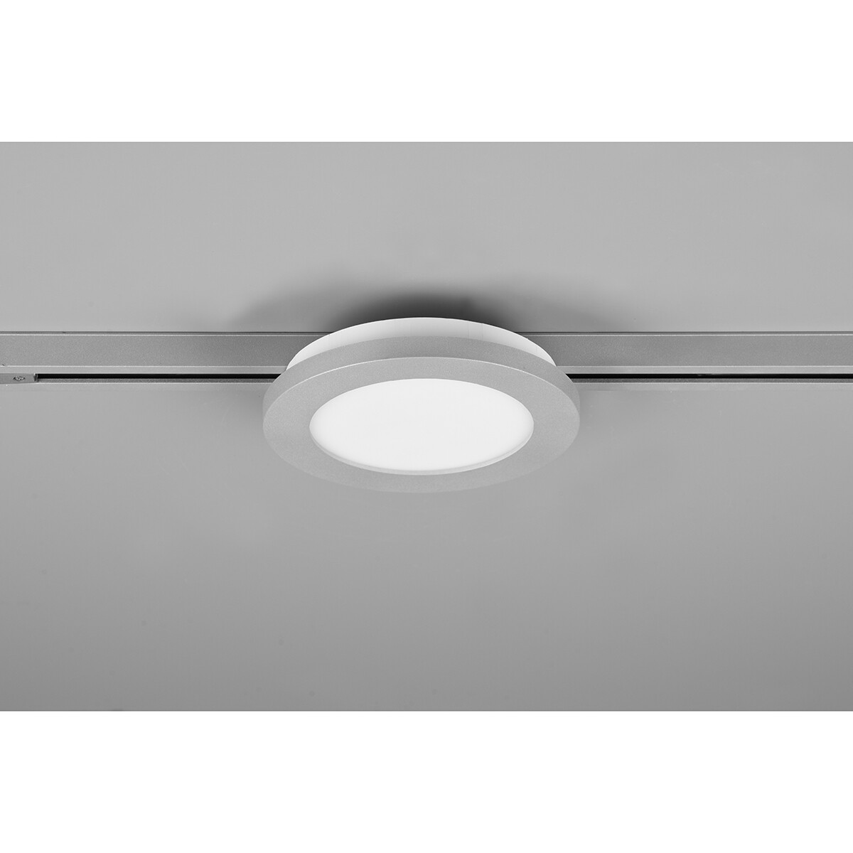 LED Railverlichting - Plafondlamp - Plafondverlichting - Trion Dual Camy - 2 Fase - 9W - Warm Wit 3000K - Dimbaar - Rond - Mat Titaan - Kunststof