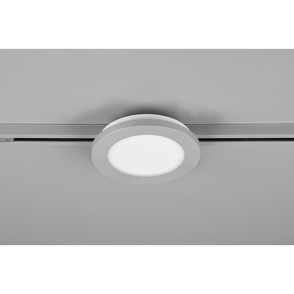 LED Railverlichting - Plafondlamp - Plafondverlichting - Trion Dual Camy - 2 Fase - 9W - Warm Wit 3000K - Dimbaar - Rond - Mat Titaan - Kunststof