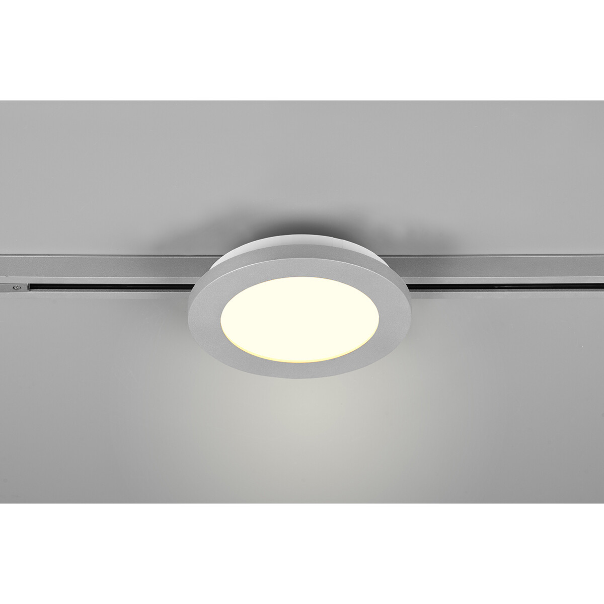 LED Railverlichting - Plafondlamp - Plafondverlichting - Trion Dual Camy - 2 Fase - 9W - Warm Wit 3000K - Dimbaar - Rond - Mat Titaan - Kunststof