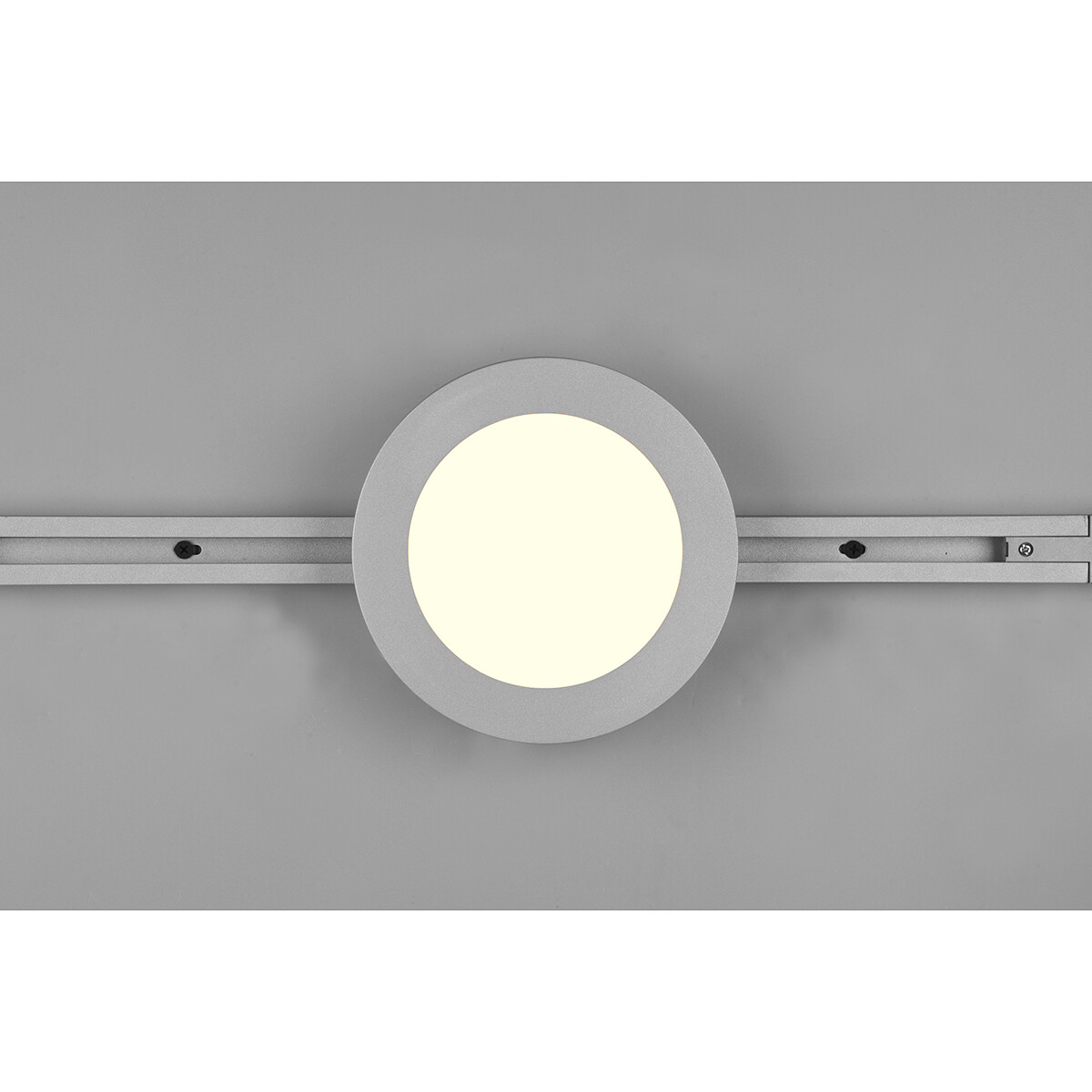 LED Railverlichting - Plafondlamp - Plafondverlichting - Trion Dual Camy - 2 Fase - 9W - Warm Wit 3000K - Dimbaar - Rond - Mat Titaan - Kunststof