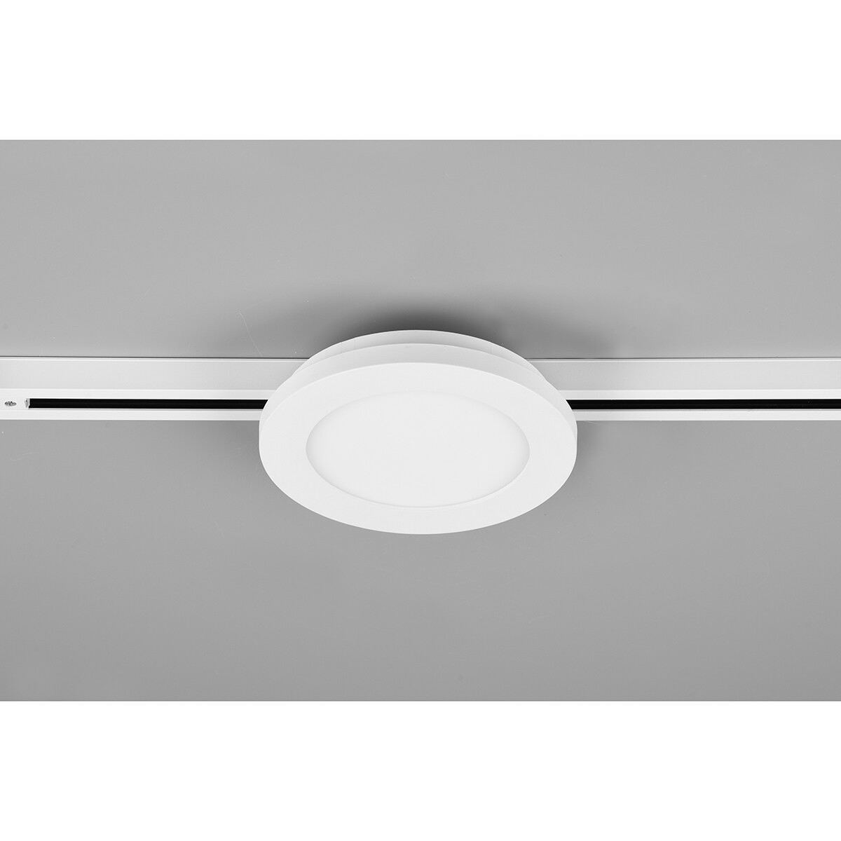 LED Railverlichting - Plafondlamp - Plafondverlichting - Trion Dual Camy - 2 Fase - 9W - Warm Wit 3000K - Dimbaar - Rond - Mat Wit - Kunststof