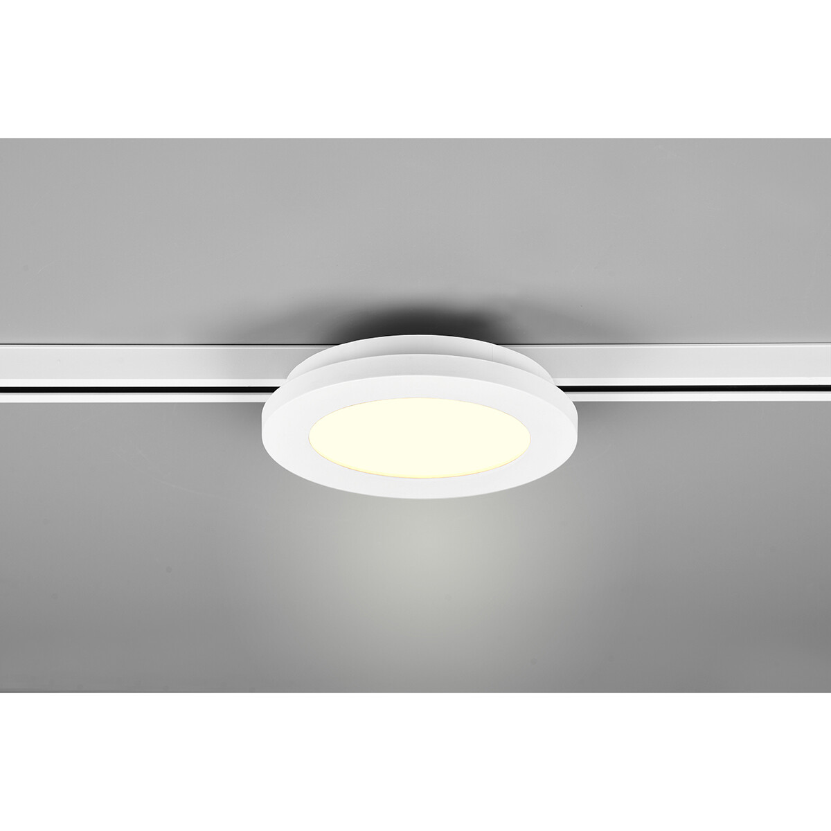 LED Railverlichting - Plafondlamp - Plafondverlichting - Trion Dual Camy - 2 Fase - 9W - Warm Wit 3000K - Dimbaar - Rond - Mat Wit - Kunststof