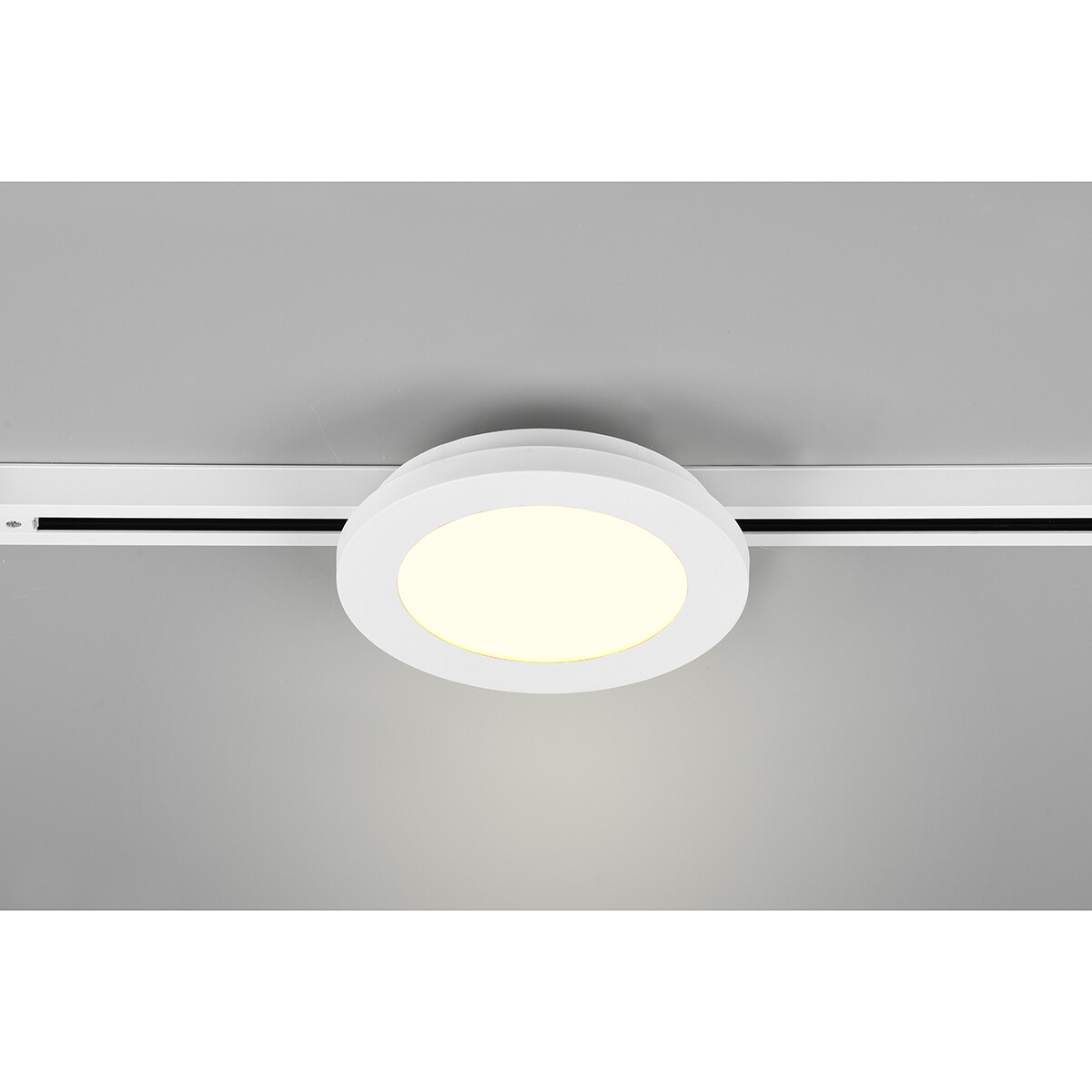 LED Railverlichting - Plafondlamp - Plafondverlichting - Trion Dual Camy - 2 Fase - 9W - Warm Wit 3000K - Dimbaar - Rond - Mat Wit - Kunststof