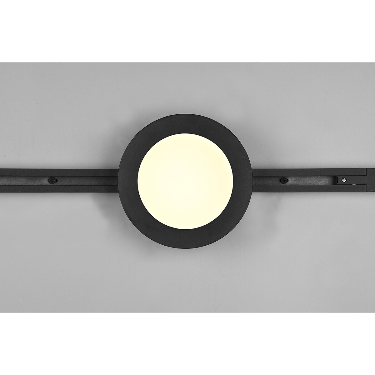 LED Railverlichting - Plafondlamp - Plafondverlichting - Trion Dual Camy - 2 Fase - 9W - Warm Wit 3000K - Dimbaar - Rond - Mat Zwart - Kunststof