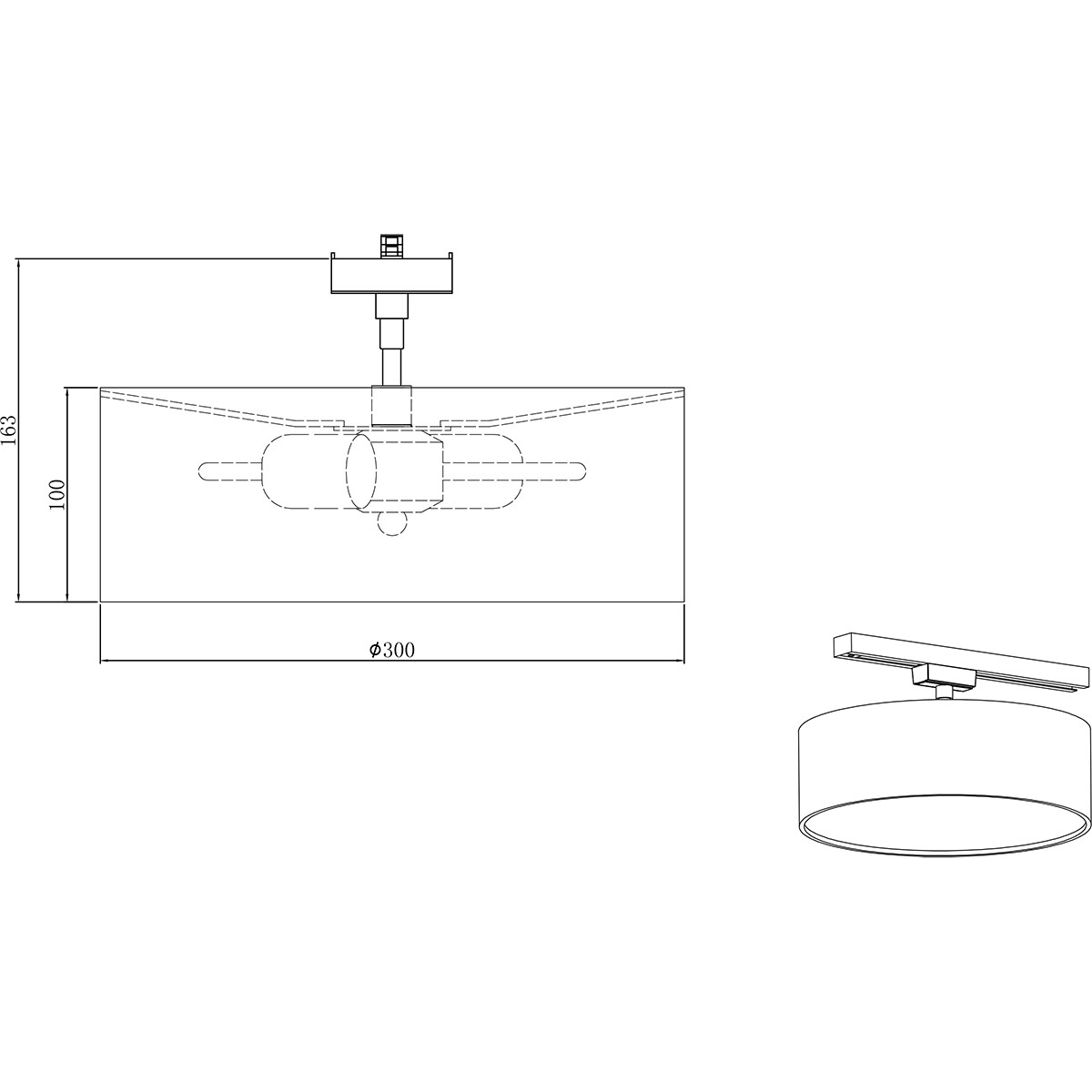 LED Railverlichting - Plafondlamp - Plafondverlichting - Trion Dual Hostons - 2 Fase - E27 Fitting - Rond - Mat Zwart/Goud - Textiel