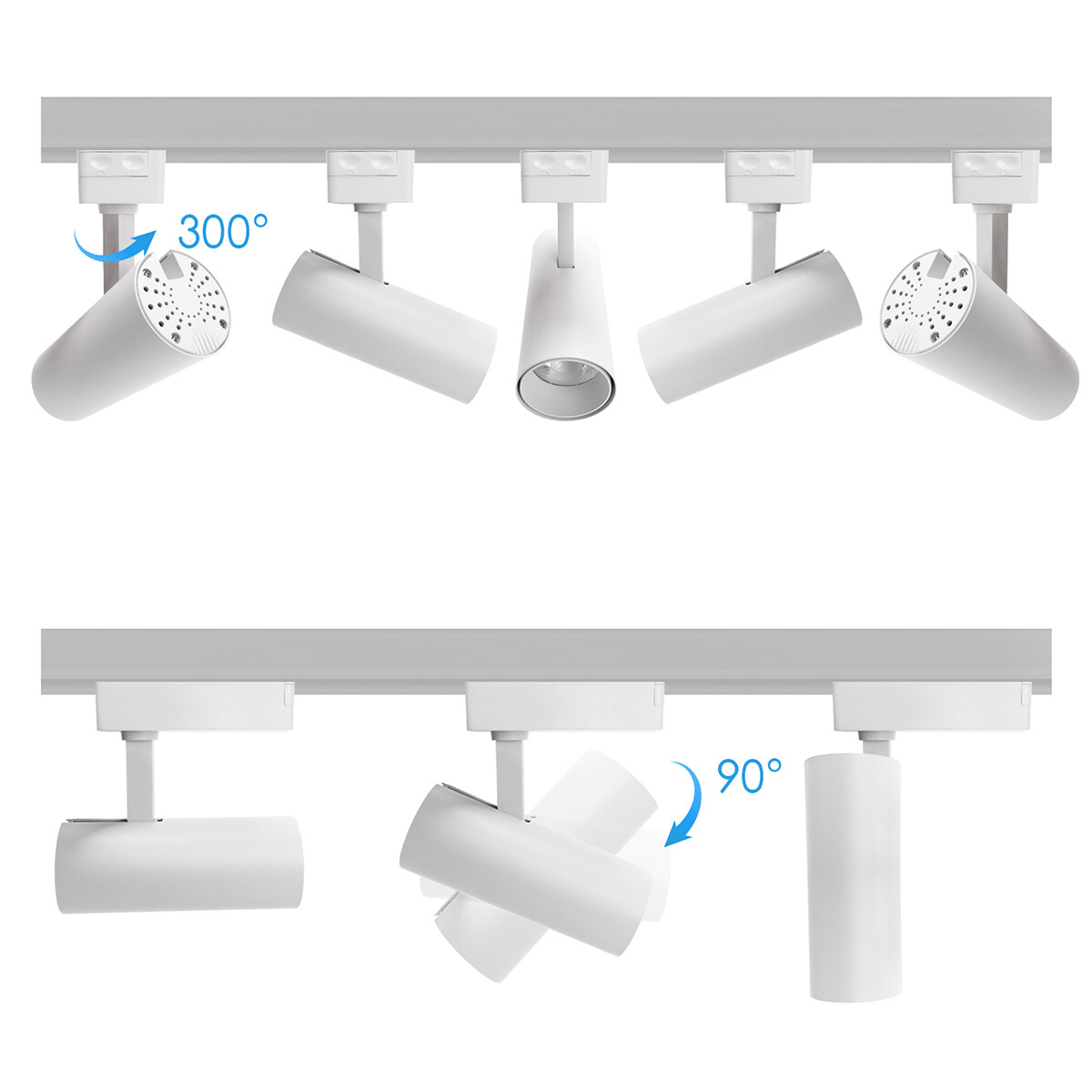 LED Railverlichting - Track Spot - Aigi - 1 Fase - 10W - Helder/Koud Wit 6500K - Rond - Wit