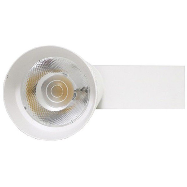 LED Railverlichting - Track Spot - Facto - 30W 3 Fase - Rond - Natuurlijk Wit 4000K - Mat Wit Aluminium