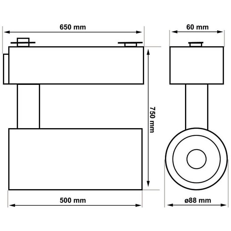 LED Railverlichting - Track Spot - Facto Pirma - 30W High Lumen - 1 Fase - Natuurlijk Wit 4000K - Mat Wit - Aluminium