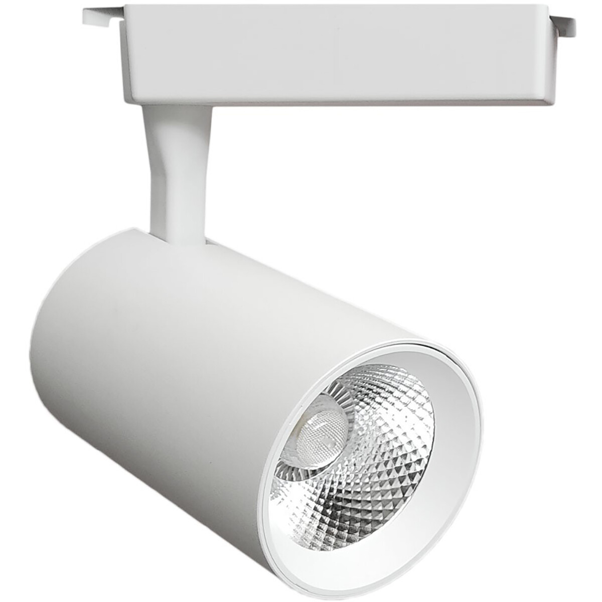 LED Railverlichting - Track Spot - Facto Pirma - 30W High Lumen - 1 Fase - Warm Wit 3000K - Mat Wit - Aluminium product afbeelding