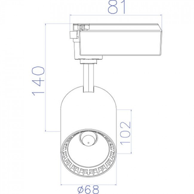 LED Railverlichting - Track Spot - Lion - 10W - 1 Fase - Rond - Warm Wit 2700K - Mat Zwart - Aluminium