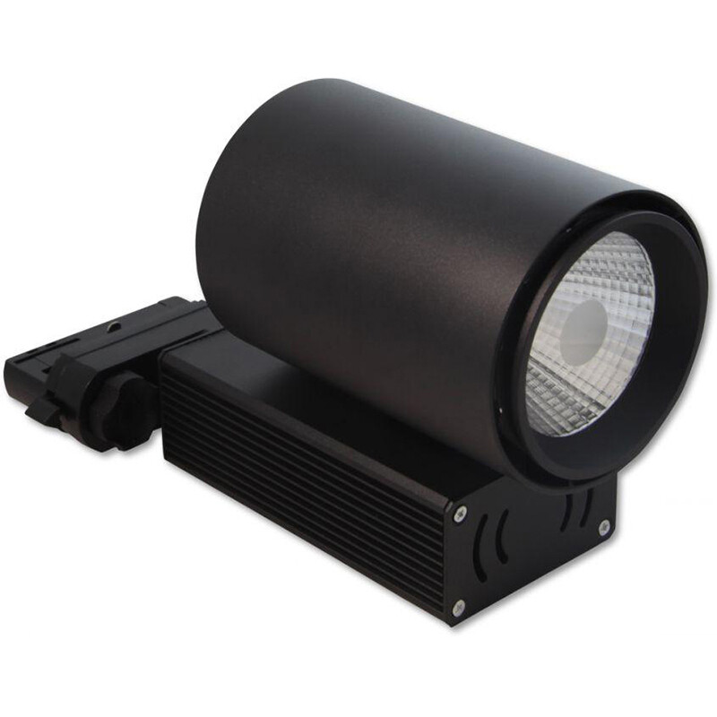 LED Railverlichting - Track Spot - Prixa Oron - 30W - 3 Fase - Rond - Warm Wit 3000K - Mat Zwart - Aluminium