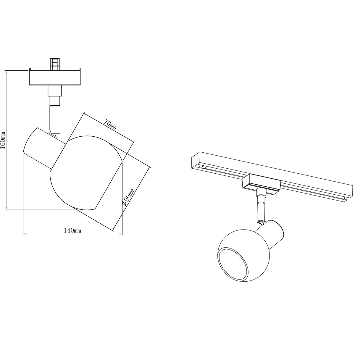 LED Railverlichting - Track Spot - Trion Dual Besina - 2 Fase - E14 Fitting - Rond - Mat Nikkel - Aluminium