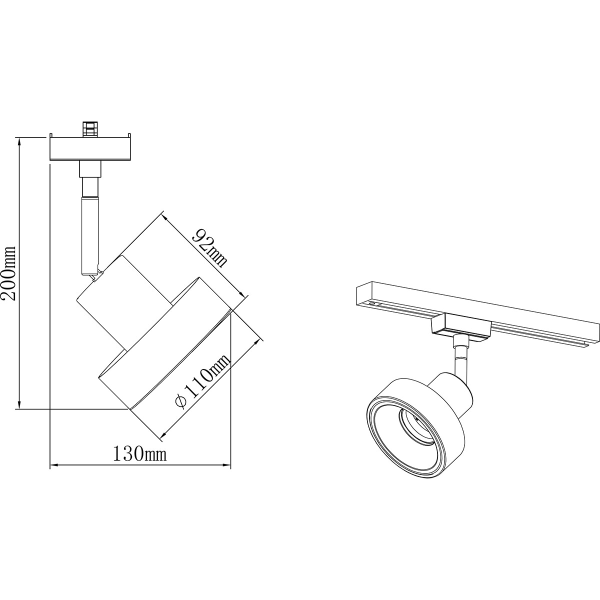 LED Railverlichting - Track Spot - Trion Dual Leonida - 2 Fase - GU10 Fitting - Rond - Mat Nikkel - Aluminium