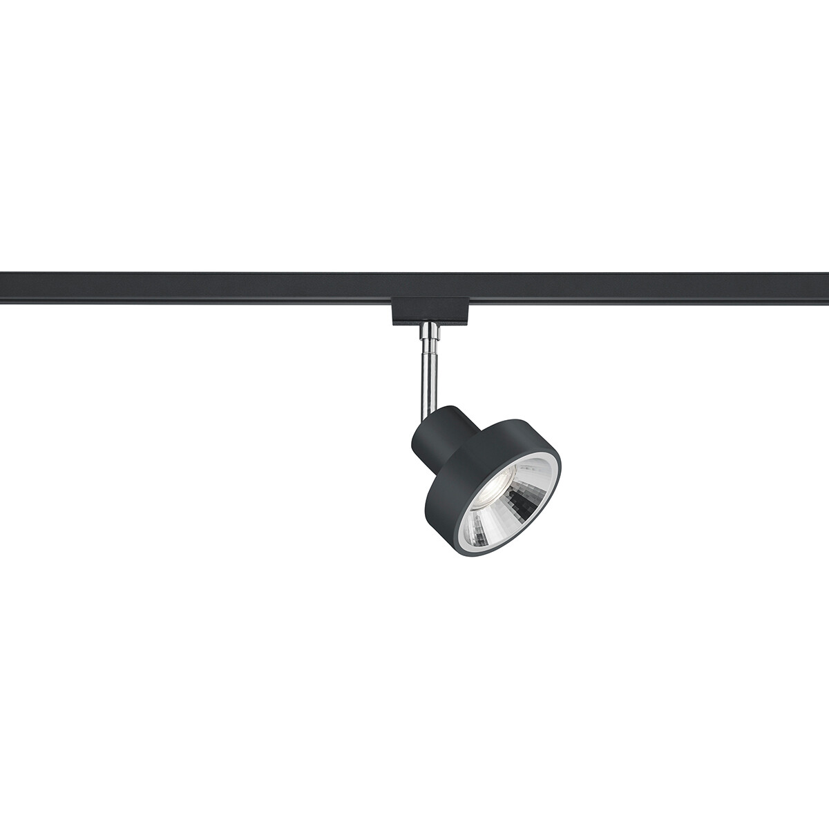 LED Railverlichting - Track Spot - Trion Dual Leonida - 2 Fase - GU10 Fitting - Rond - Mat Zwart - Aluminium