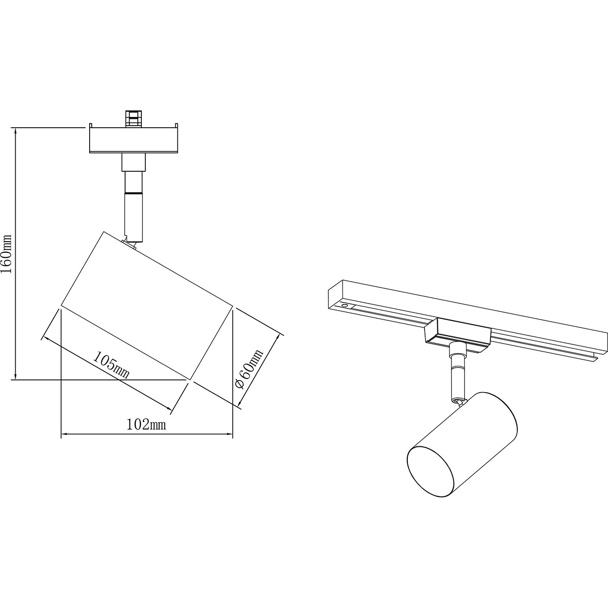 LED Railverlichting - Track Spot - Trion Dual Monla - 2 Fase - GU10 Fitting - Rond - Mat Goud - Aluminium