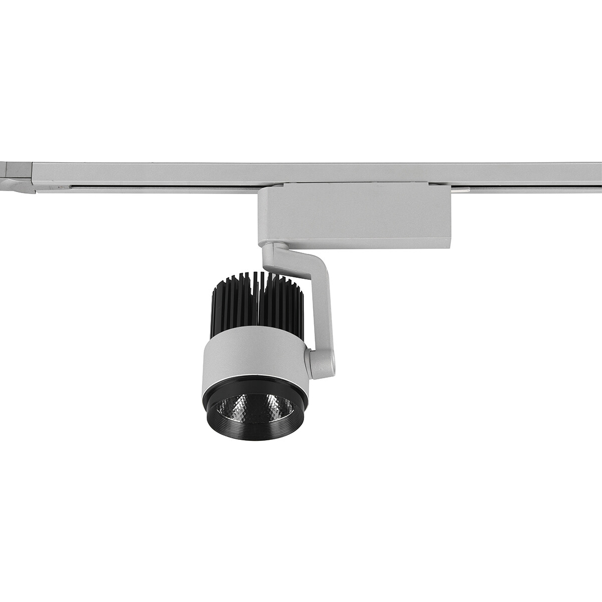 LED Railverlichting - Track Spot - Trion Dual Radina - 2 Fase - 15W - Aanpasbare Kleur - Dimbaar - Rond - Mat Titaan - Aluminium