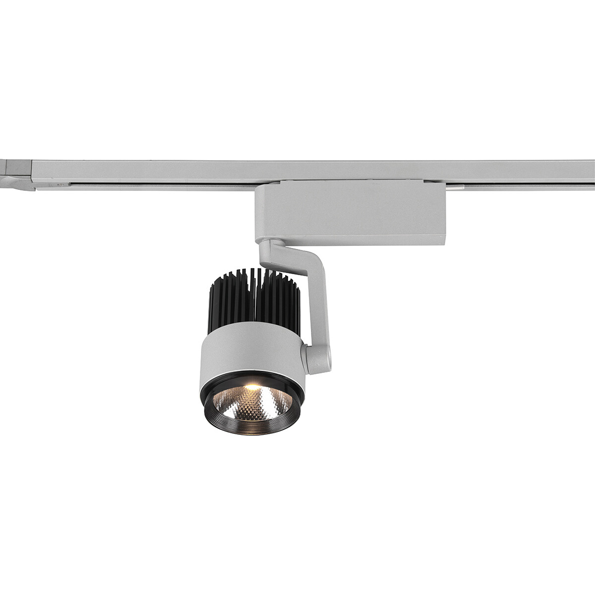 LED Railverlichting - Track Spot - Trion Dual Radina - 2 Fase - 15W - Aanpasbare Kleur - Dimbaar - Rond - Mat Titaan - Aluminium