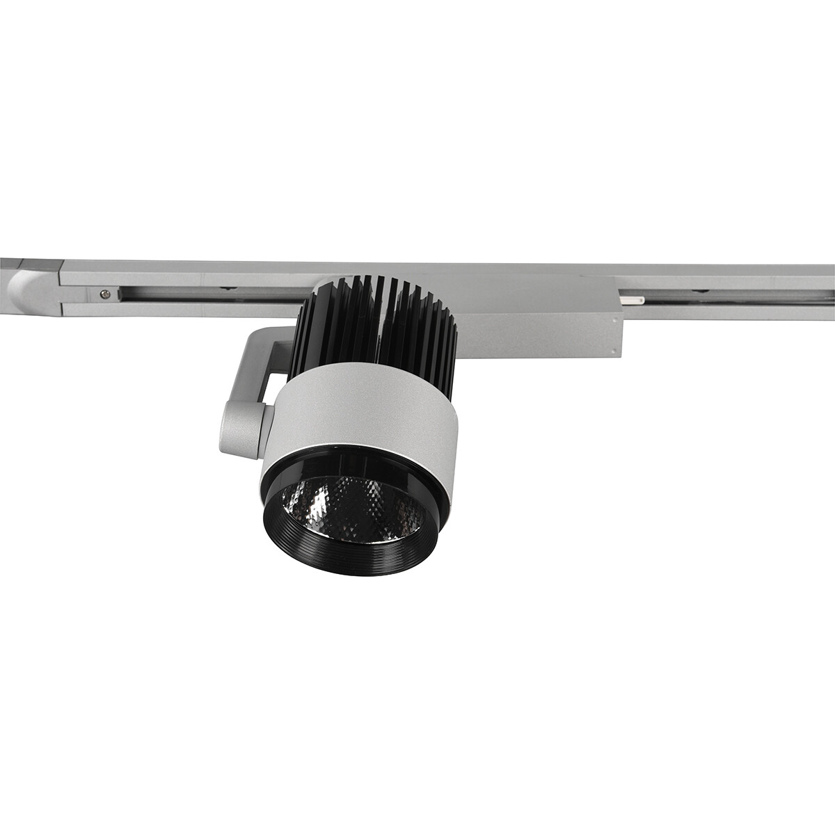 LED Railverlichting - Track Spot - Trion Dual Radina - 2 Fase - 15W - Aanpasbare Kleur - Dimbaar - Rond - Mat Titaan - Aluminium