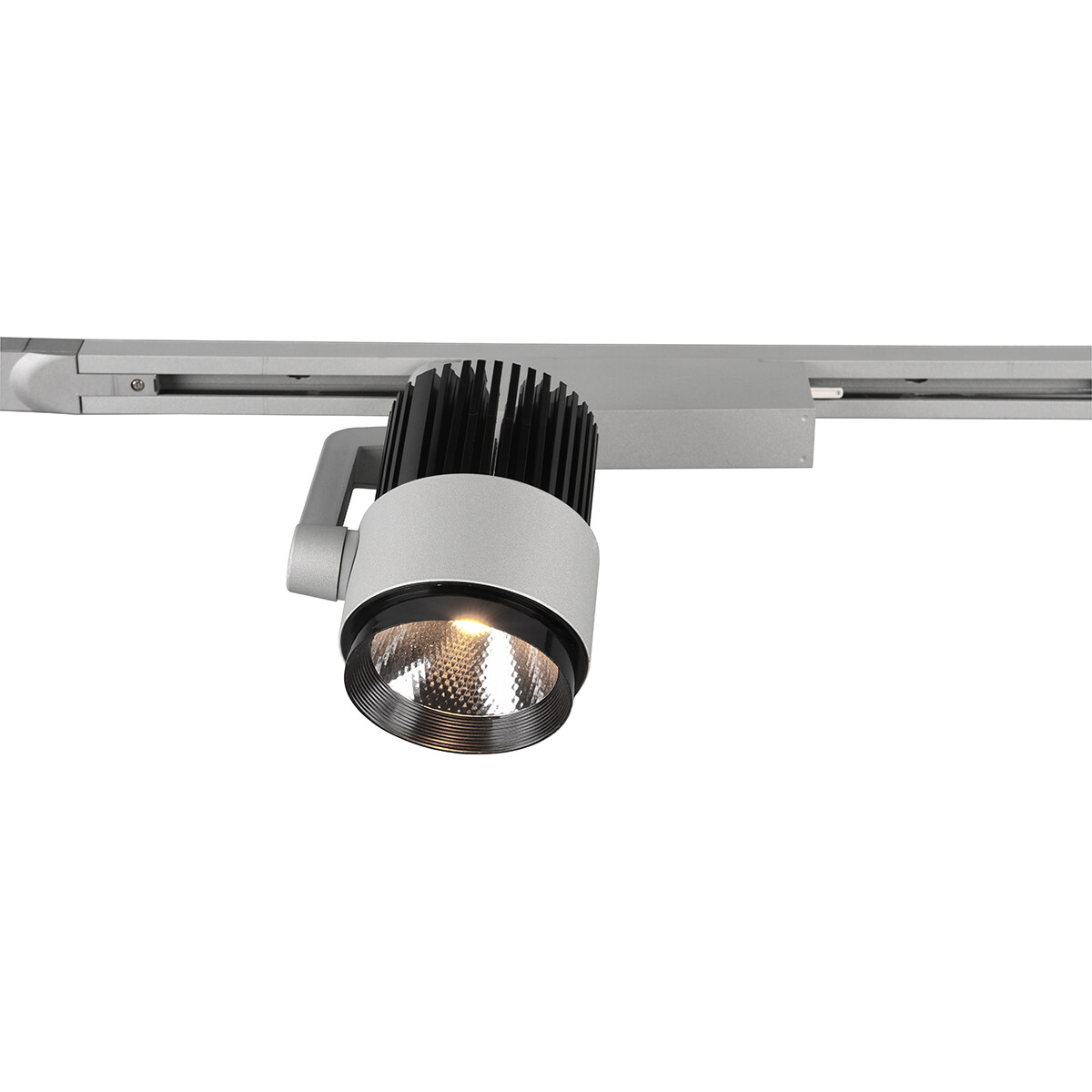 LED Railverlichting - Track Spot - Trion Dual Radina - 2 Fase - 15W - Aanpasbare Kleur - Dimbaar - Rond - Mat Titaan - Aluminium