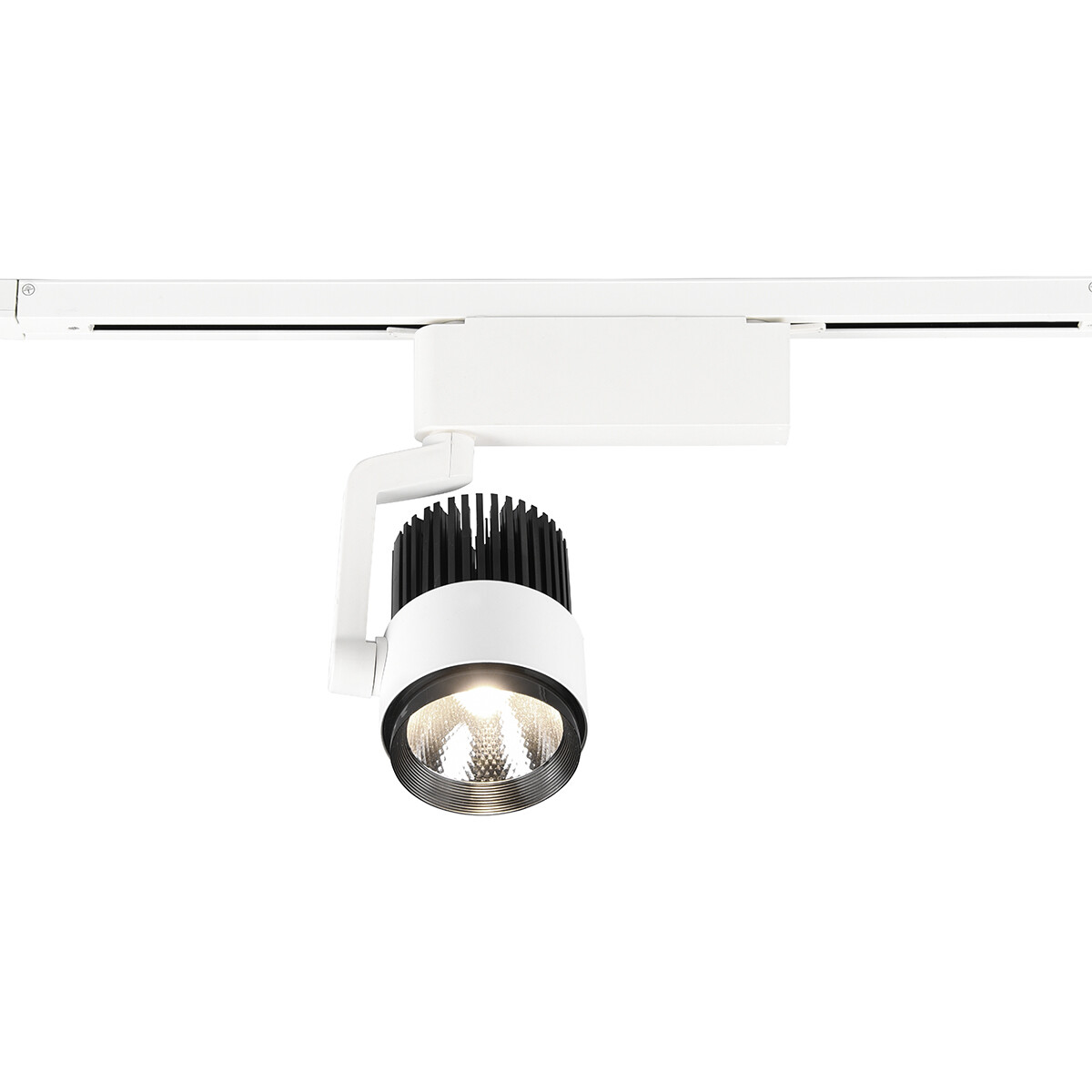 LED Railverlichting - Track Spot - Trion Dual Radina - 2 Fase - 15W - Aanpasbare Kleur - Dimbaar - Rond - Mat Wit - Aluminium