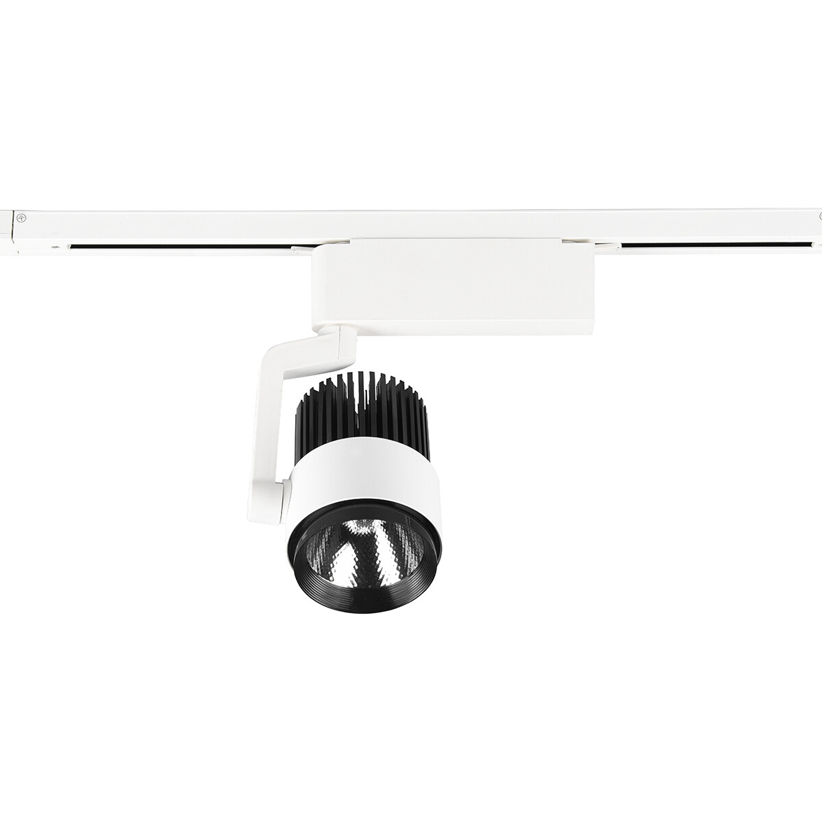 LED Railverlichting - Track Spot - Trion Dual Radina - 2 Fase - 15W - Aanpasbare Kleur - Dimbaar - Rond - Mat Wit - Aluminium