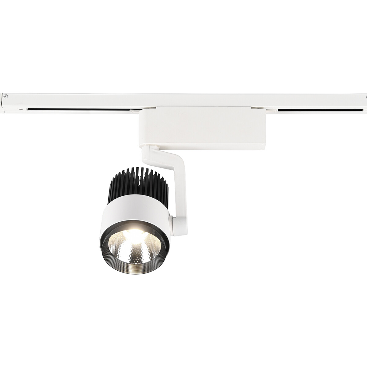 LED Railverlichting - Track Spot - Trion Dual Radina - 2 Fase - 15W - Aanpasbare Kleur - Dimbaar - Rond - Mat Wit - Aluminium